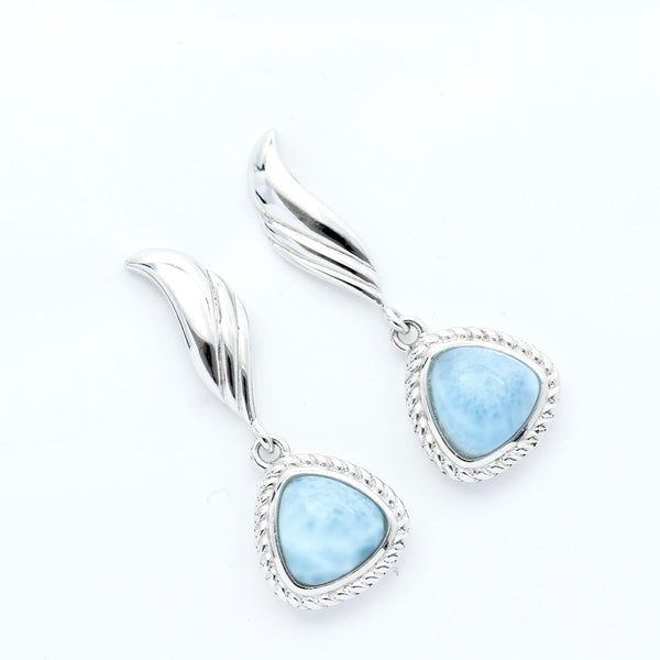 STATEMENT LARIMAR TRILLION EARRINGS