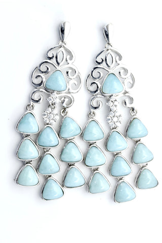 GORGEOUS LARIMAR CHANDELIER EARRINGS