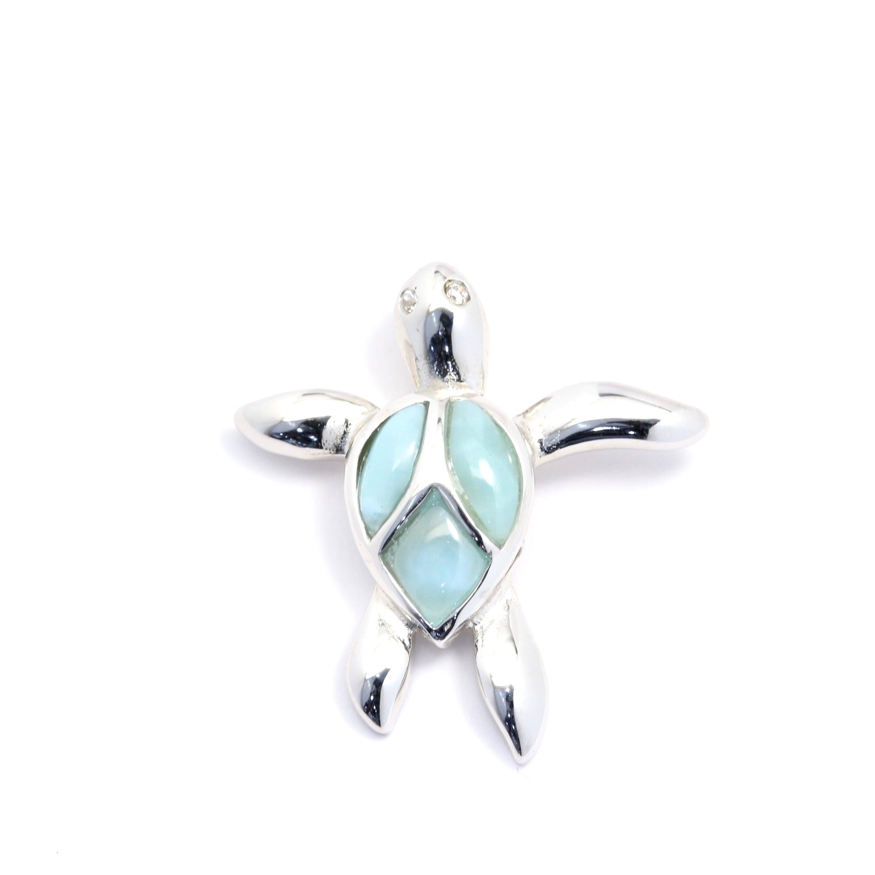 LARIMAR TURTLE PENDANT