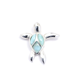 LARIMAR TURTLE PENDANT