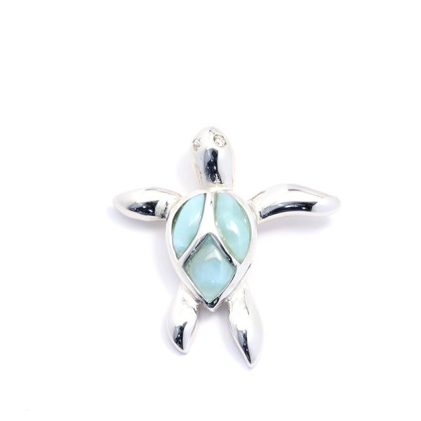 LARIMAR TURTLE PENDANT