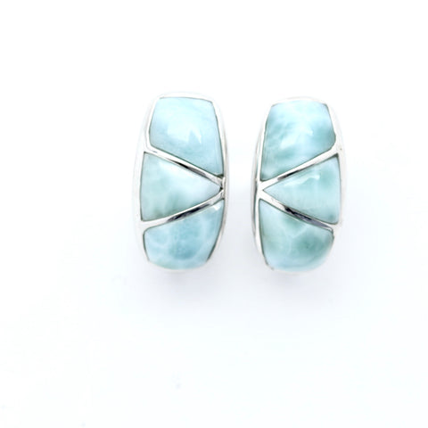 STATEMENT LARIMAR INLAY EARRINGS