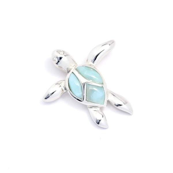 LARIMAR TURTLE PENDANT