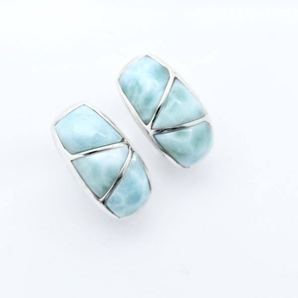 STATEMENT LARIMAR INLAY EARRINGS