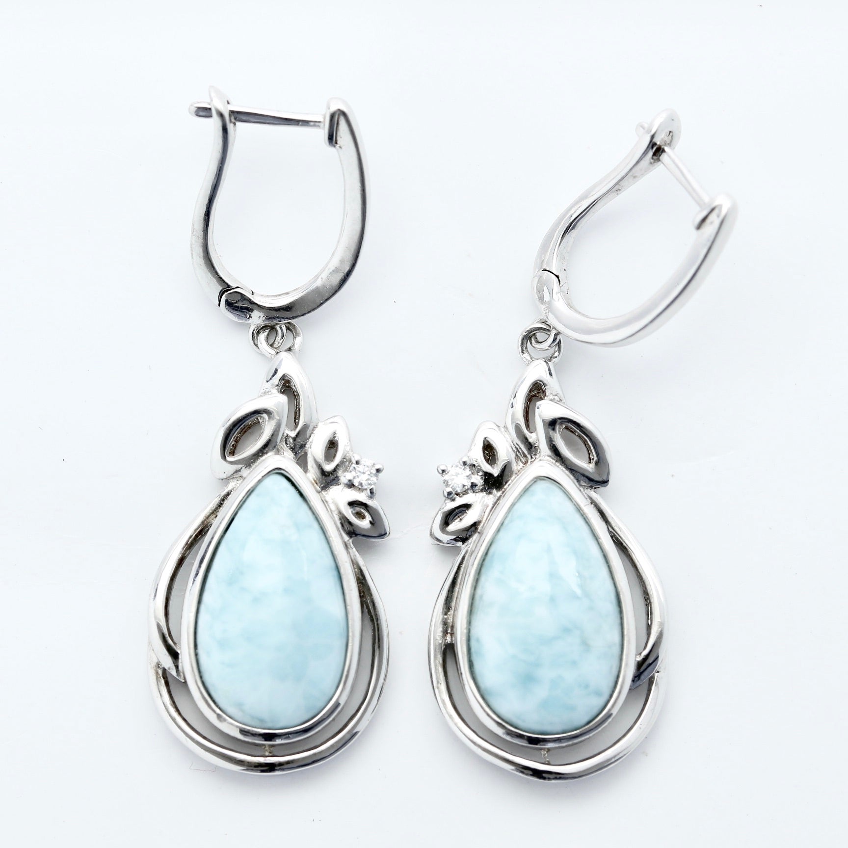 LARIMAR PEAR SHAPE EARRINGS
