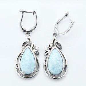 LARIMAR PEAR SHAPE EARRINGS