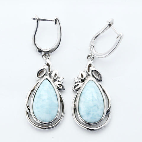 LARIMAR PEAR SHAPE EARRINGS