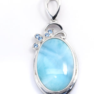 GORGEOUS OVAL LARIMAR PENDANT