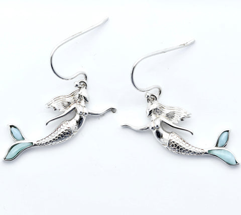 LARIMAR MERMAID SHAPE EARRINGS