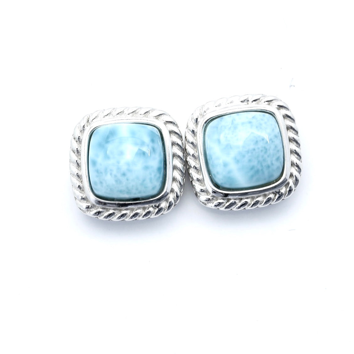 LARIMAR SQUARE SHAPE EARRINGS