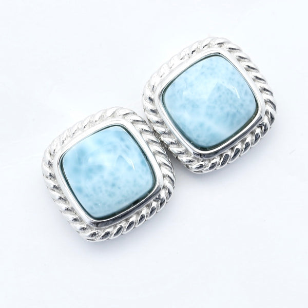 LARIMAR SQUARE SHAPE EARRINGS