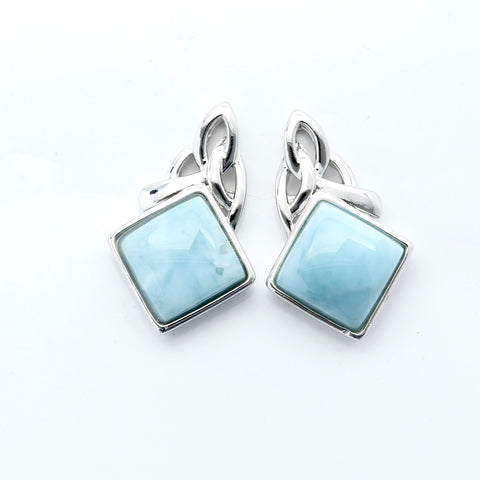 LARIMAR SQUARE SHAPE EARRINGS