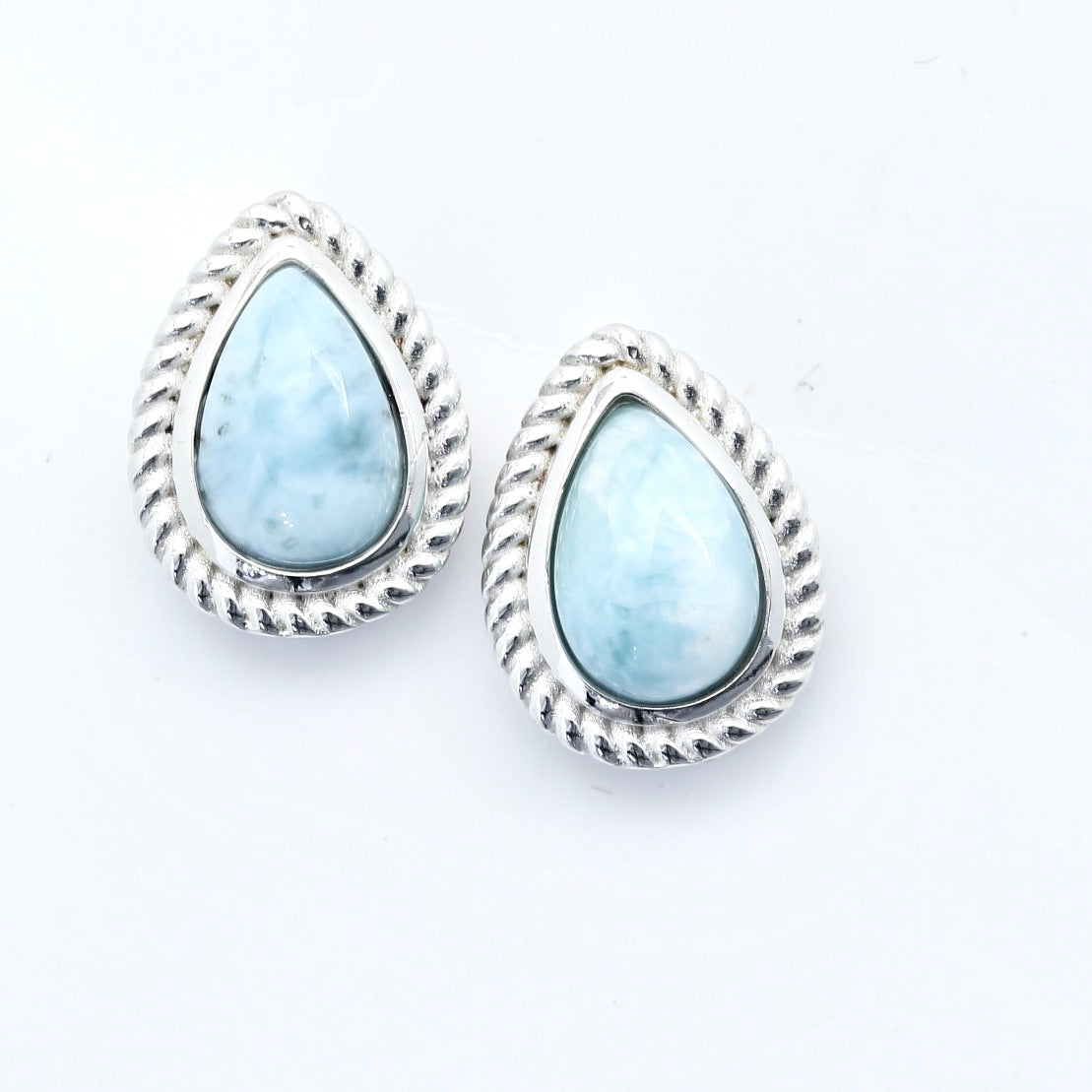 LARIMAR PEAR SHAPE EARRINGS