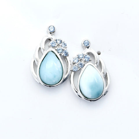 LARIMAR PEAR SHAPE EARRINGS