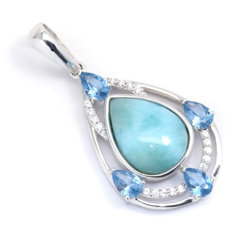 PEAR SHAPE LARIMAR PENDANT