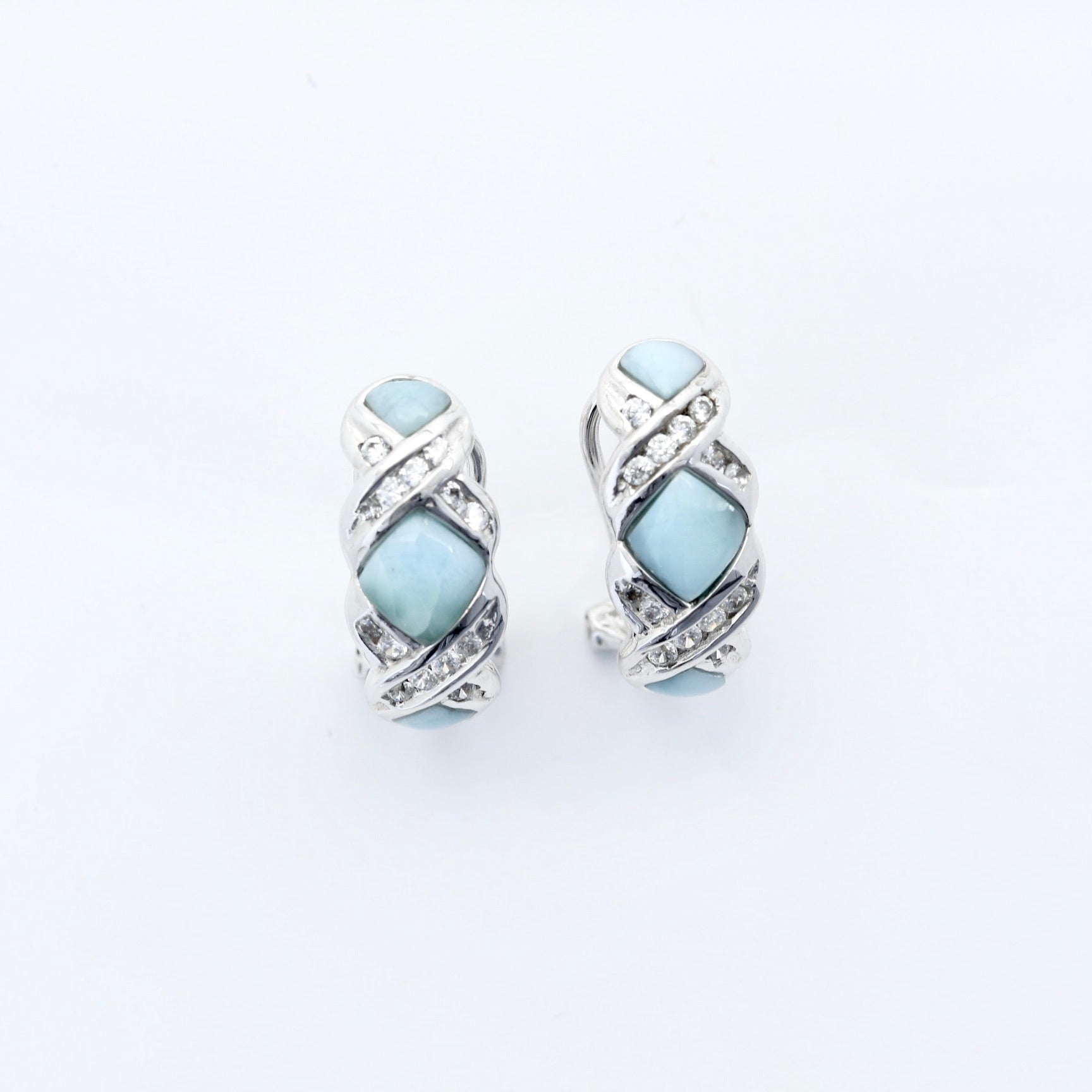 STUNNING LARIMAR INLAY EARRINGS