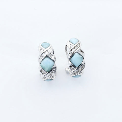 STUNNING LARIMAR INLAY EARRINGS