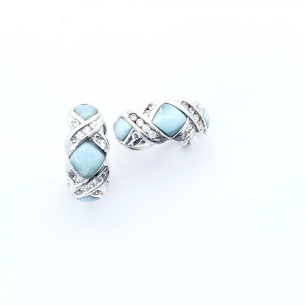 STUNNING LARIMAR INLAY EARRINGS