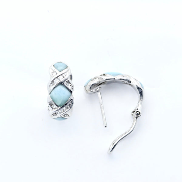 STUNNING LARIMAR INLAY EARRINGS