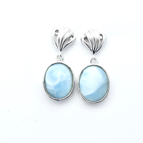 LARIMAR OVAL SHAPE EARRINGS