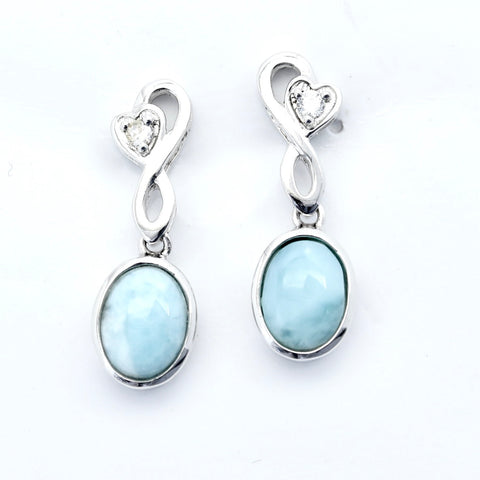 LARIMAR OVAL SHAPE EARRINGS