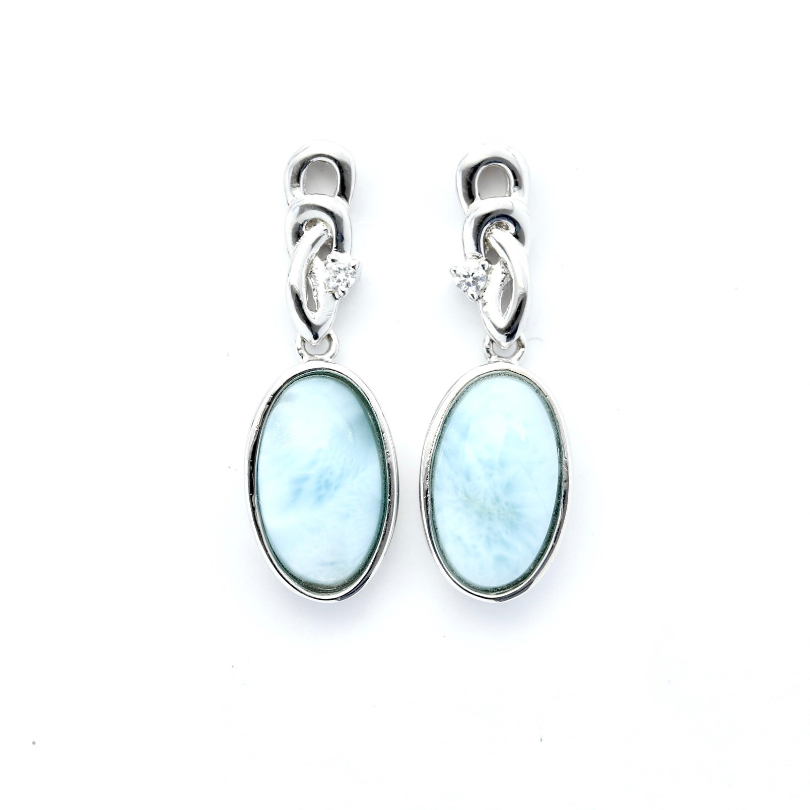 LARIMAR OVAL SHAPE EARRINGS