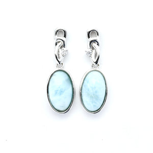 LARIMAR OVAL SHAPE EARRINGS