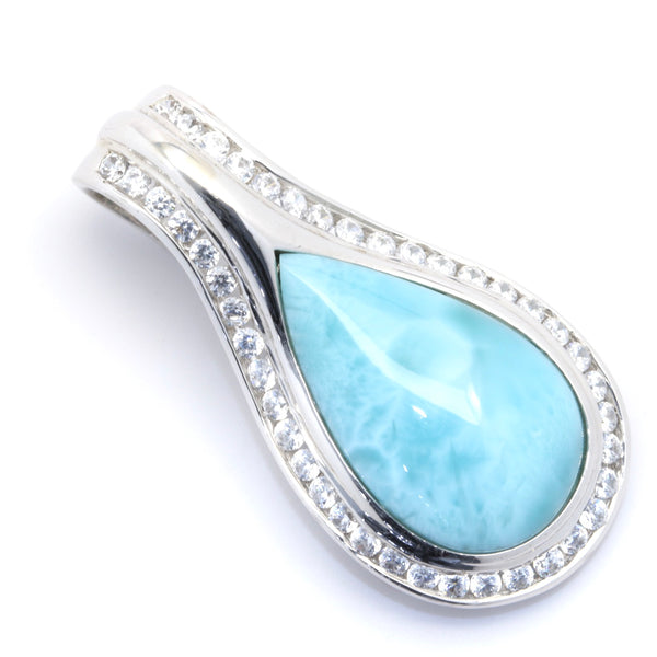 STUNNING PEAR SHAPE LARIMAR PENDANT