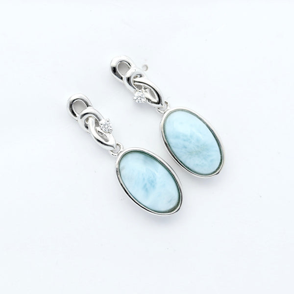 LARIMAR OVAL SHAPE EARRINGS