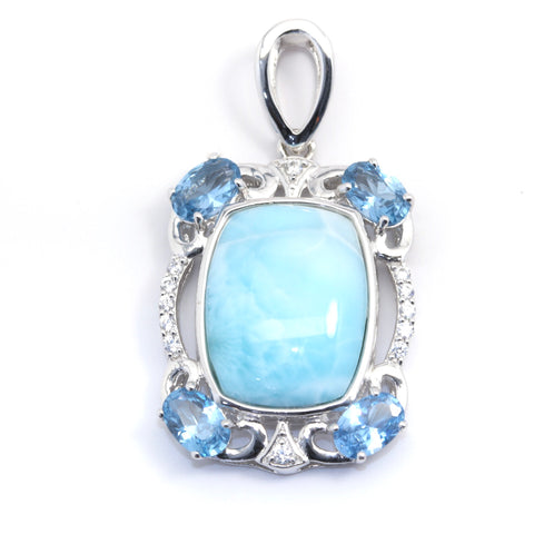 STUNNING RECTANGLE LARIMAR PENDANT