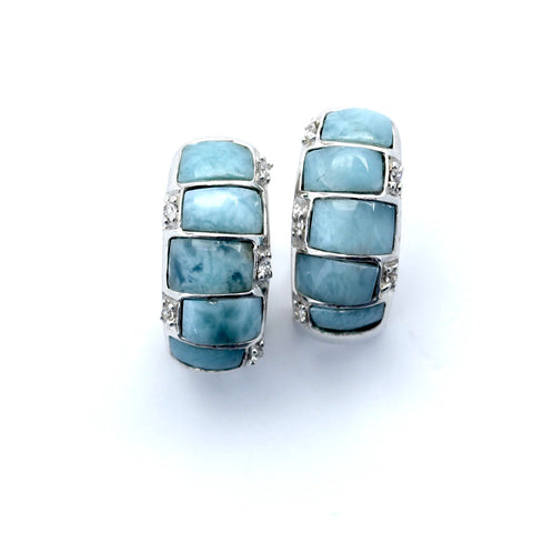 GORGEOUS LARIMAR INLAY EARRINGS