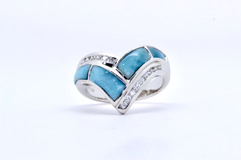 STATEMENT INLAY LARIMAR RING