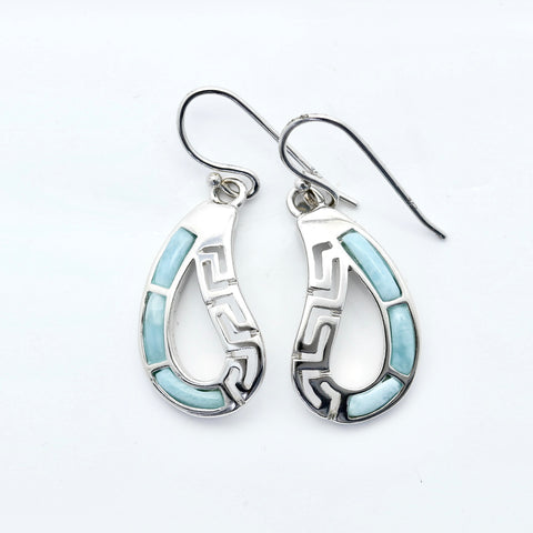 LARIMAR INLAY EARRINGS