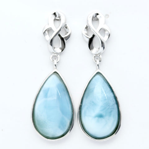 GORGEOUS LARIMAR PEAR SHAPE EARRINGS