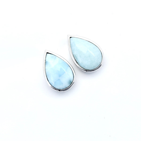 BEAUTIFUL PEAR SHAPE LARIMAR EARRINGS