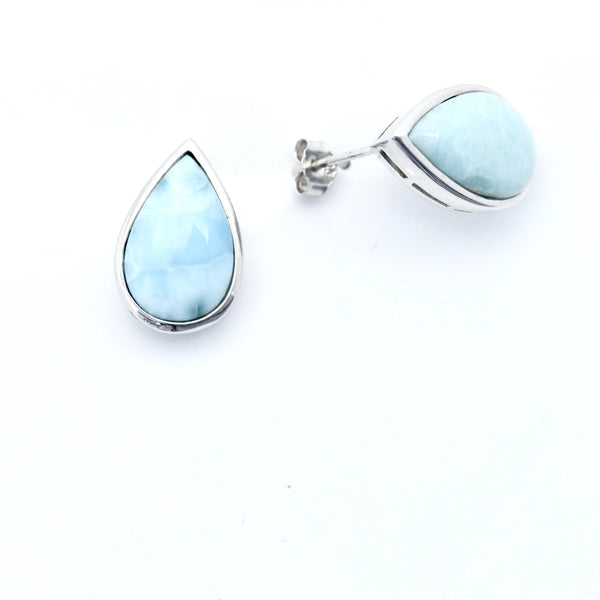 BEAUTIFUL PEAR SHAPE LARIMAR EARRINGS