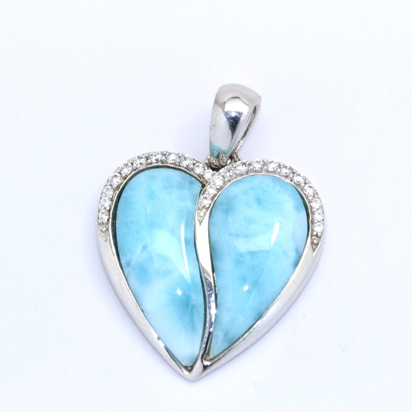 GORGEOUS LARIMAR HEART PENDANT