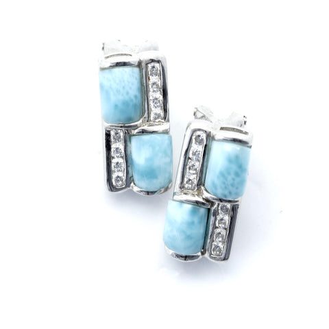 STATEMENT LARIMAR INLAY EARRINGS
