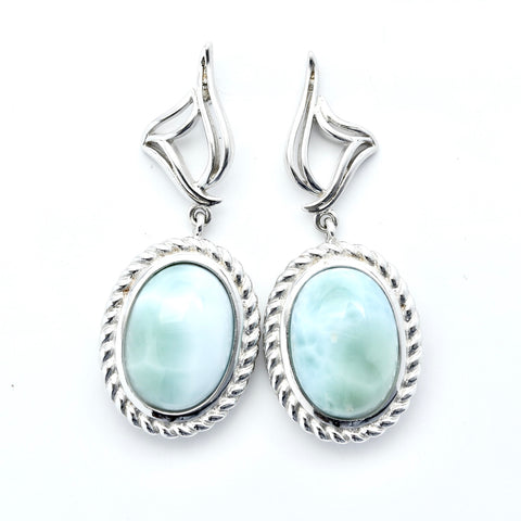 LARIMAR OVAL SHAPE EARRINGS