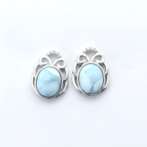 LARIMAR OVAL SHAPE EARRINGS