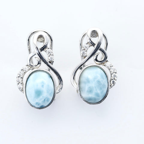 LARIMAR OVAL SHAPE EARRINGS