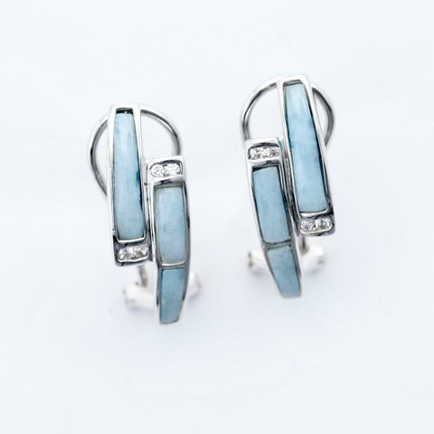 LARIMAR INLAY EARRINGS