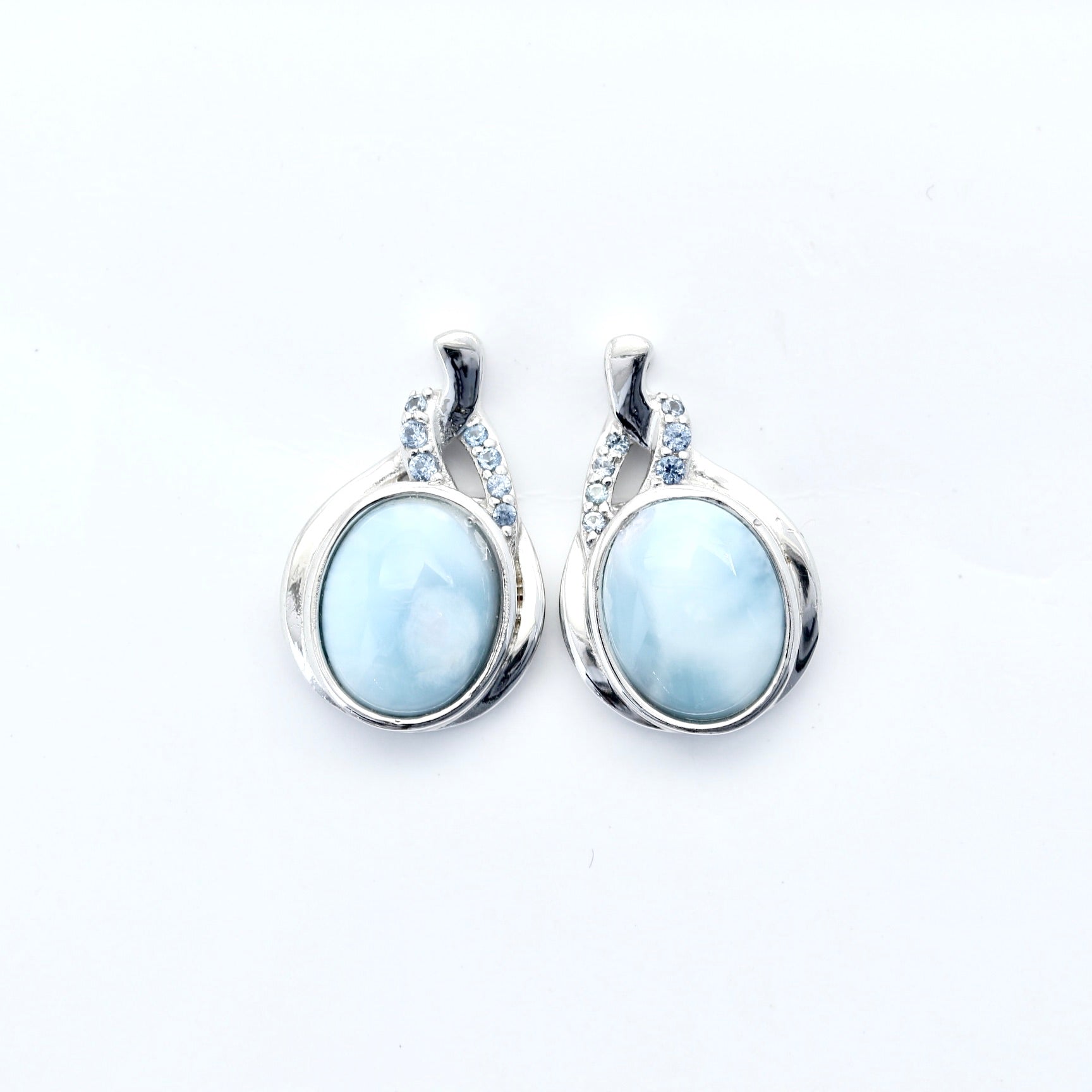 LARIMAR OVAL SHAPE EARRINGS