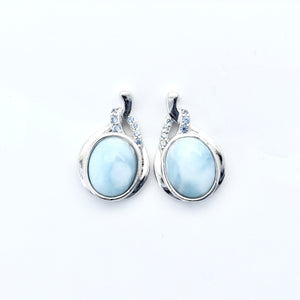 LARIMAR OVAL SHAPE EARRINGS