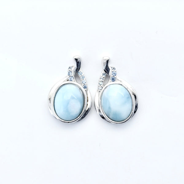 LARIMAR OVAL SHAPE EARRINGS