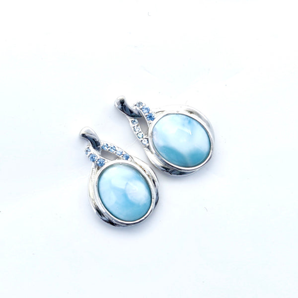 LARIMAR OVAL SHAPE EARRINGS