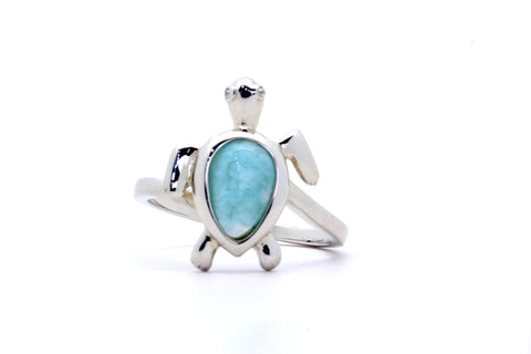 GORGEOUS TURTLE SHAPE LARIMAR RING