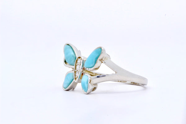BEAUTIFUL BUTTERFLY LARIMAR RING