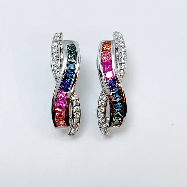 MULTICOLOR SAPPHIRE EARRINGS