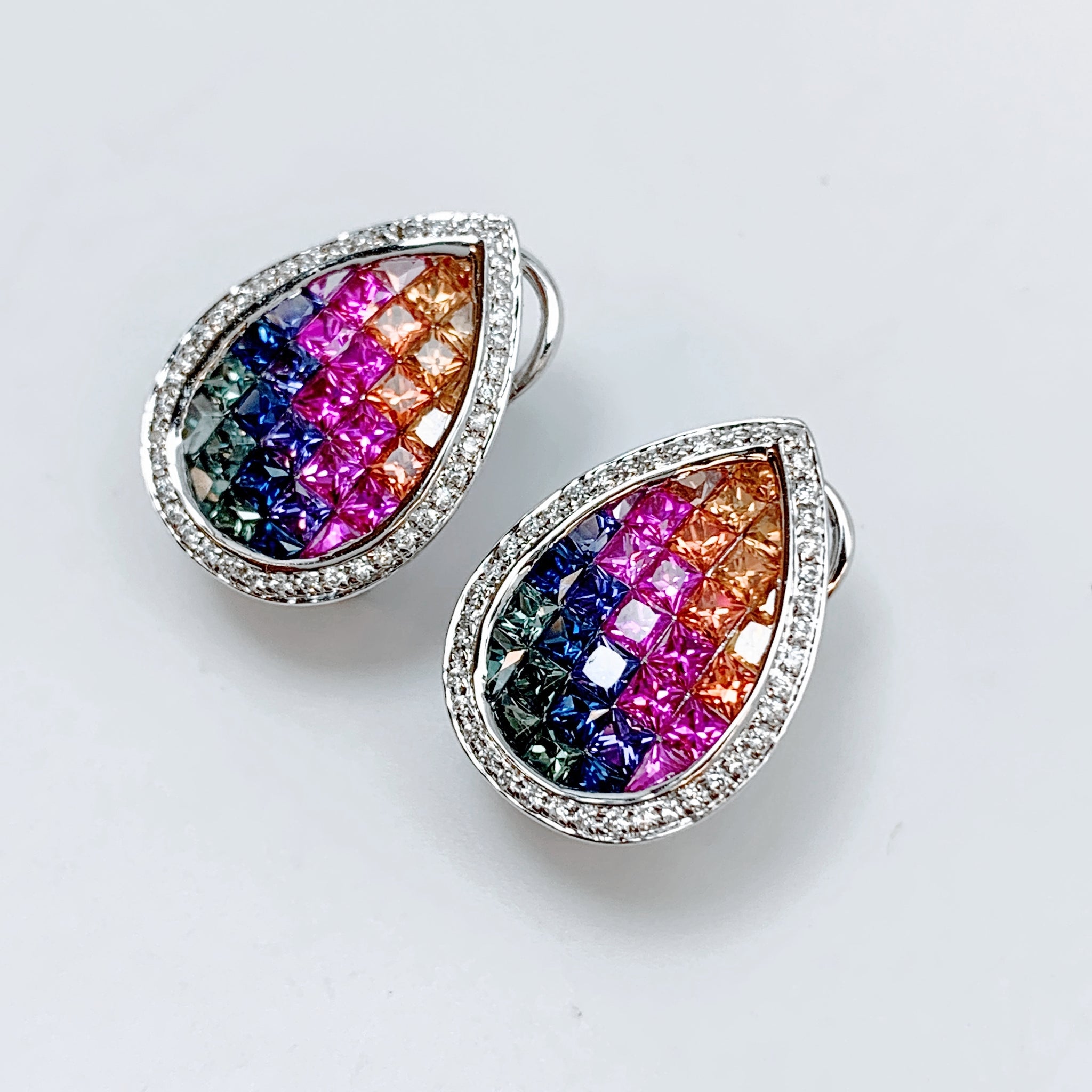 Multi colored sapphire earrings Clearance